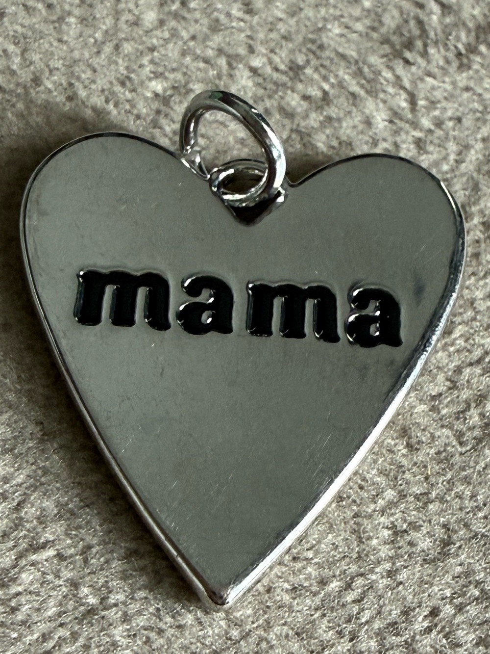 Silver Heart 'mama' Pendant Charm